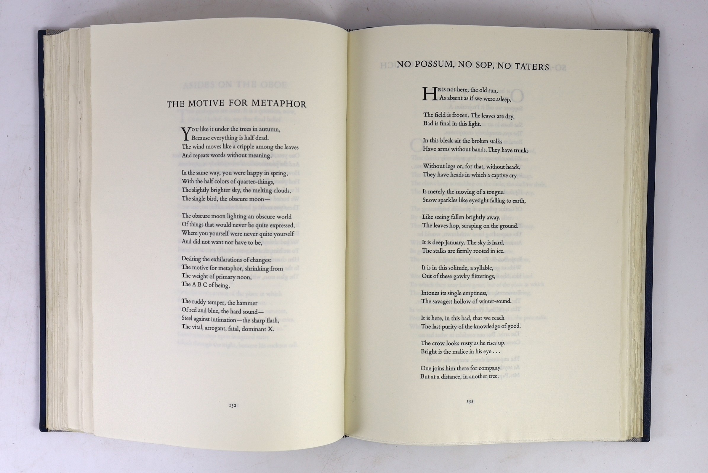Jasper John (1930-) Illustrator - Stevens, Wallace (1879-1955) - Poems, with introduction by Helen Vendler, number 30 of 300 illustrated with an original etching with aquatint frontispiece, signed in pencil by Jasper Joh